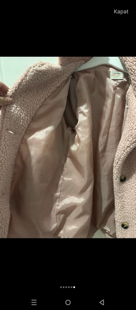 koton kız çocuk peluş kaban - Görsel 4