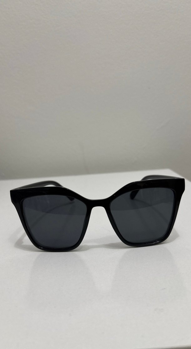 Siyah Minimalist Gotik Kadın Güneş Gözlüğü - Görsel 2