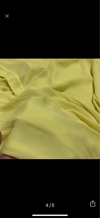 40 Beden sarı Renk Şifon Bluz