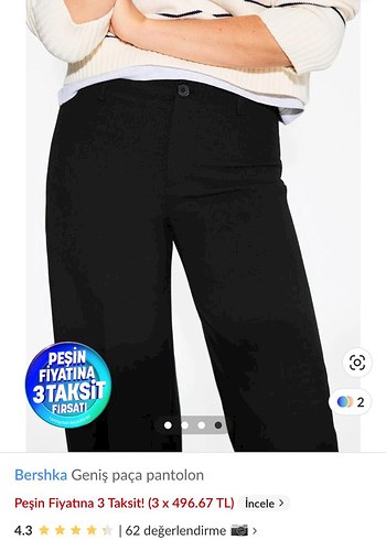 Bershka Fermuarlı Siyah Midi Kumaş Pantolon