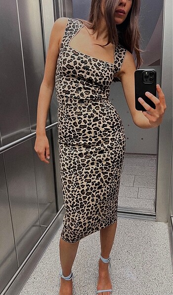 Zara Zara leopar midi etek