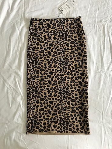 s Beden camel Renk Zara leopar midi etek