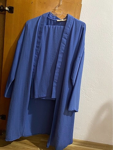 Mavi kimono pantolon takım