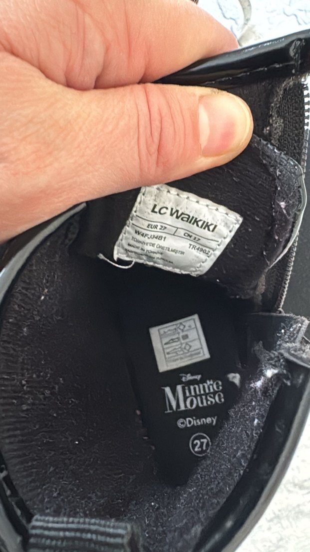 Kız Çocuk Siyah Rugan Bot Minnie Nakışlı - Görsel 3