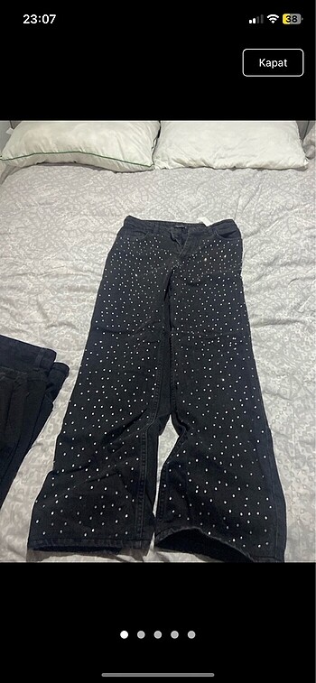 Taşlı jean pantolon