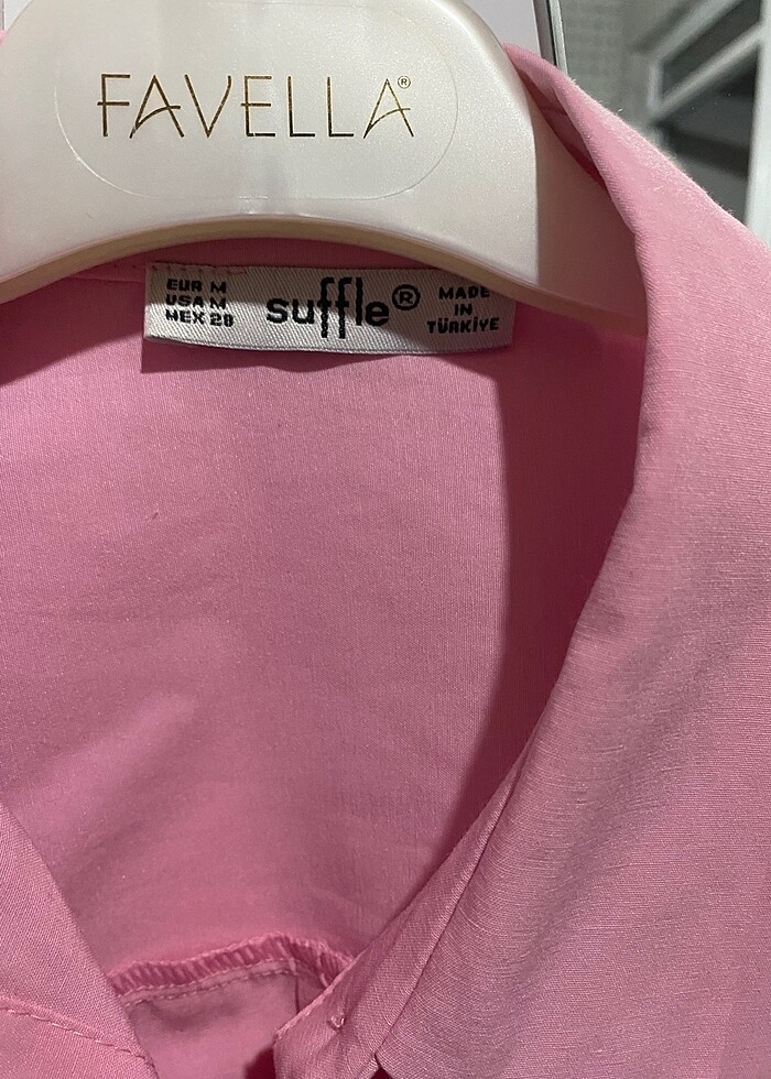 Pembe ince kumaş gömlek - Görsel 2