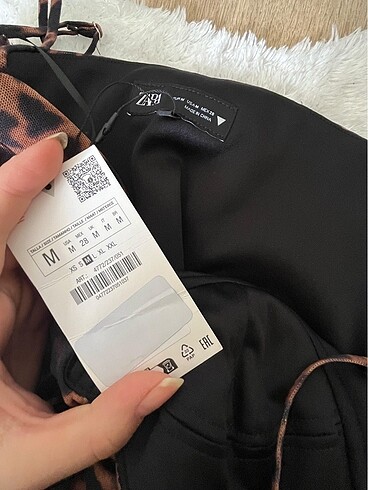 m Beden kahverengi Renk zara leopar elbise