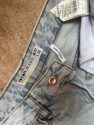 27 Beden mavi Renk Koton Bianca Crop Wide Leg