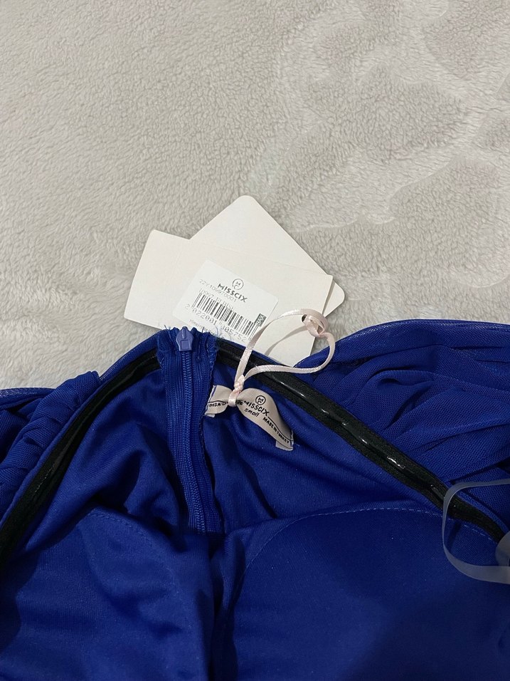 Lacivert Drapeli Uzun Abiye Elbise - Görsel 2