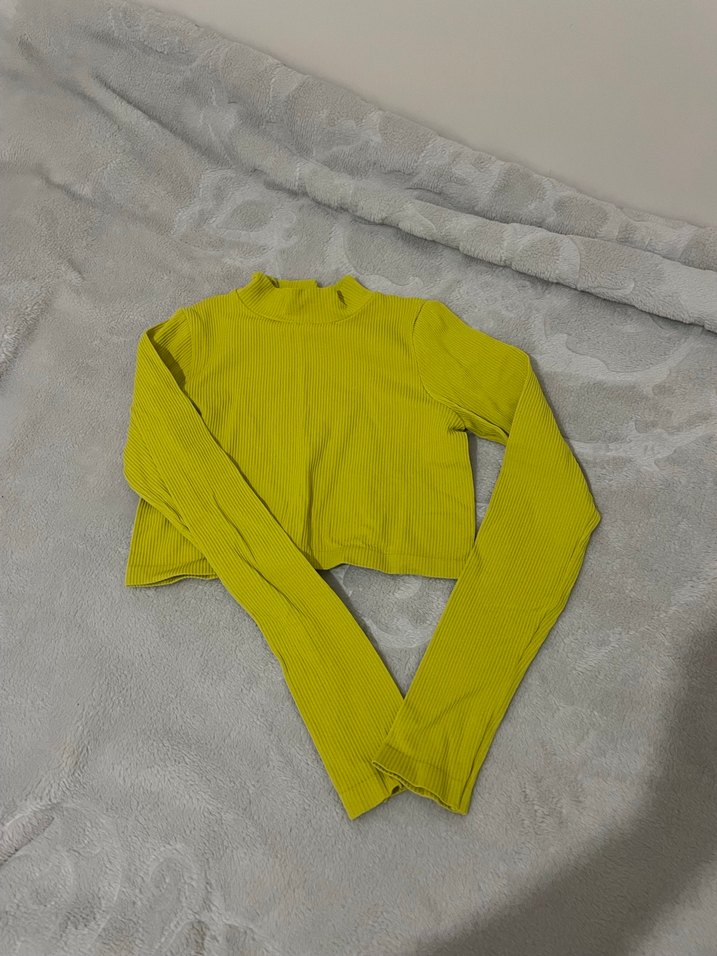 Sarı, Balıkçı Yaka, Uzun Kollu  Kazak - Görsel 2