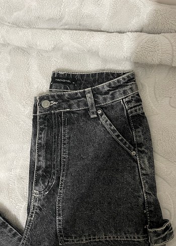 Gri Loose Fit Denim Kadın Jean - Görsel 3