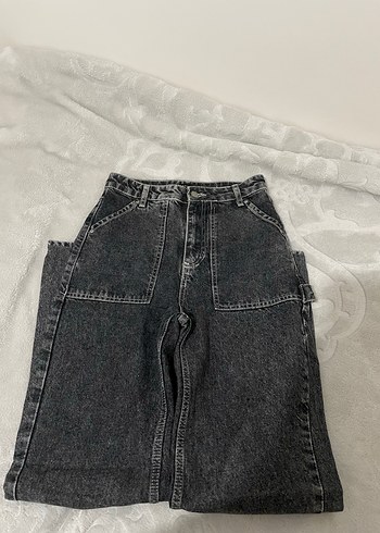 Gri Loose Fit Denim Kadın Jean - Görsel 2