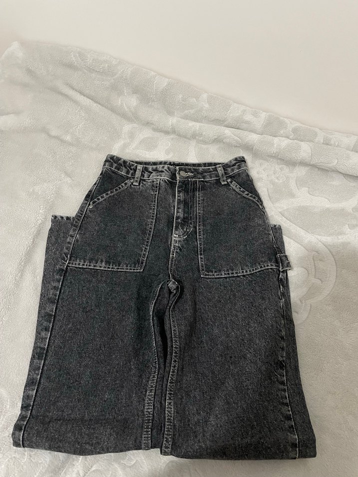 Gri Loose Fit Denim Kadın Jean - Görsel 2