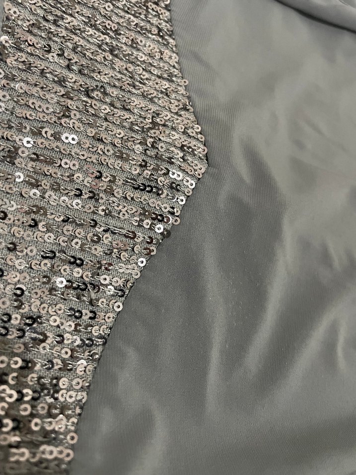 Boncuk İşlemeli Gri Uzun Kollu Kadın Elbise - Görsel 5