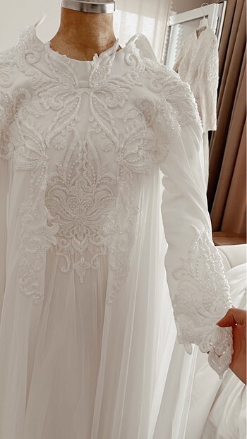 Pelerinli gelinlik - Görsel 4