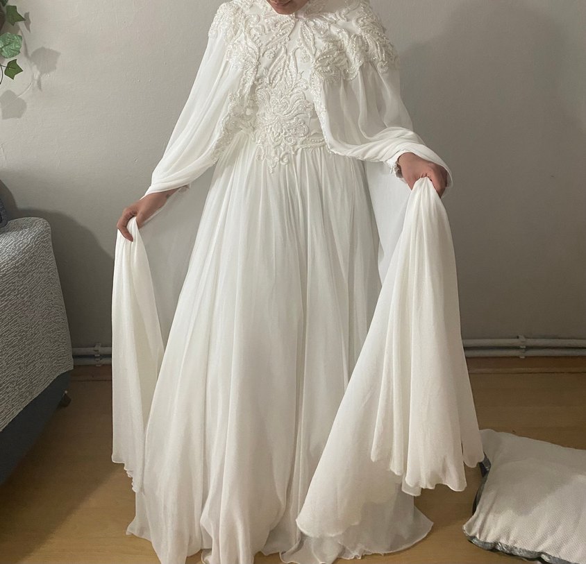 Pelerinli gelinlik - Görsel 5