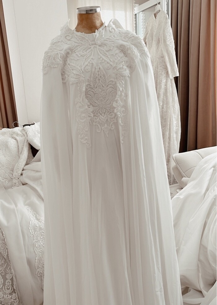 Pelerinli gelinlik - Görsel 2