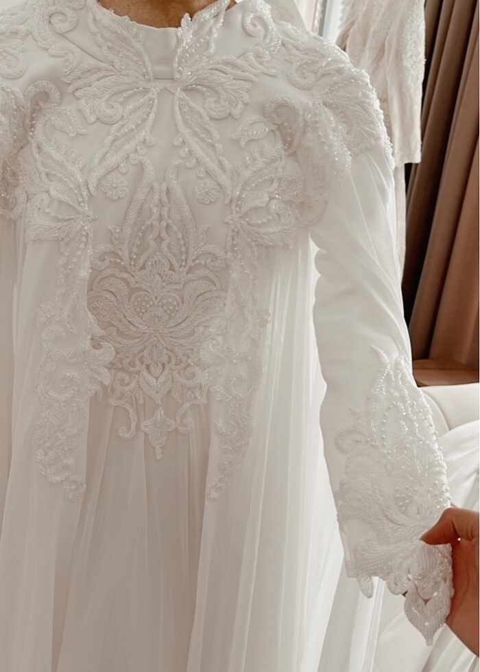 Pelerinli gelinlik - Görsel 4