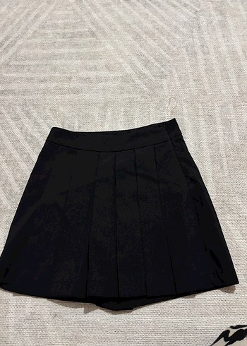 Piliseli Siyah Mini şort Etek - Görsel 4