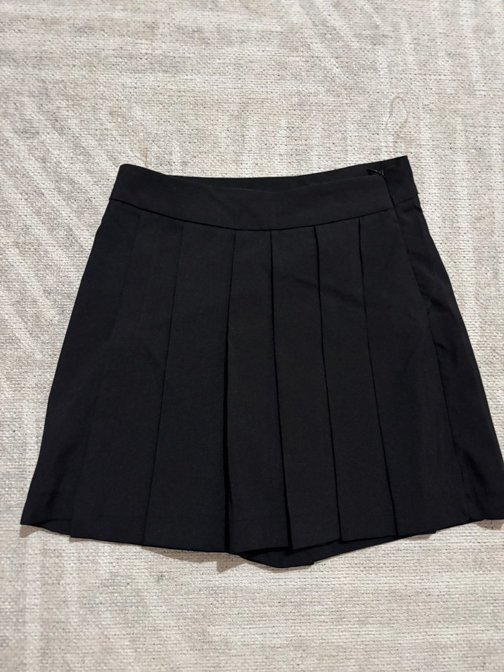 Piliseli Siyah Mini şort Etek - Görsel 2