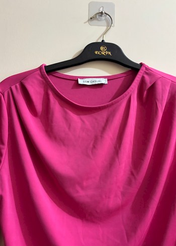 Pembe Drapeli Uzun Kollu Kadın Bluz - Görsel 3