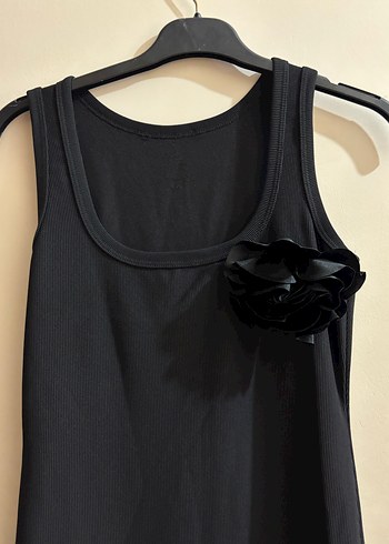 Siyah Uzun Askısız Kadın Elbise - Görsel 4