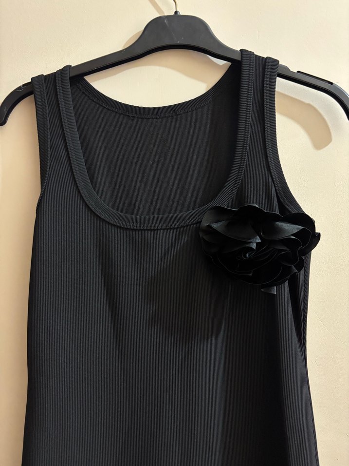 Siyah Uzun Askısız Kadın Elbise - Görsel 4