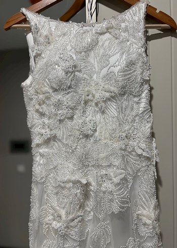 Dantel işlemeli özel dikim gelinlik - Görsel 12