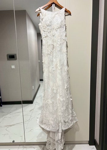 Dantel işlemeli özel dikim gelinlik - Görsel 16