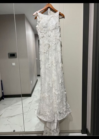 Dantel işlemeli özel dikim gelinlik - Görsel 6