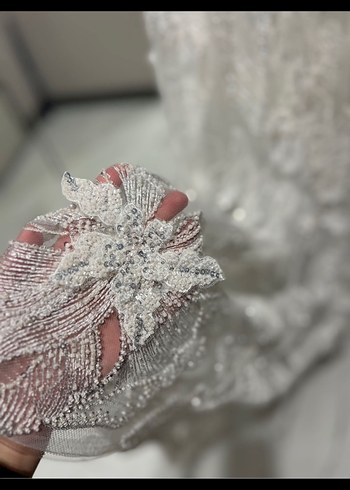 Dantel işlemeli özel dikim gelinlik - Görsel 5