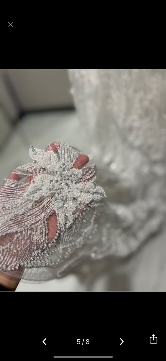 Dantel işlemeli özel dikim gelinlik - Görsel 5