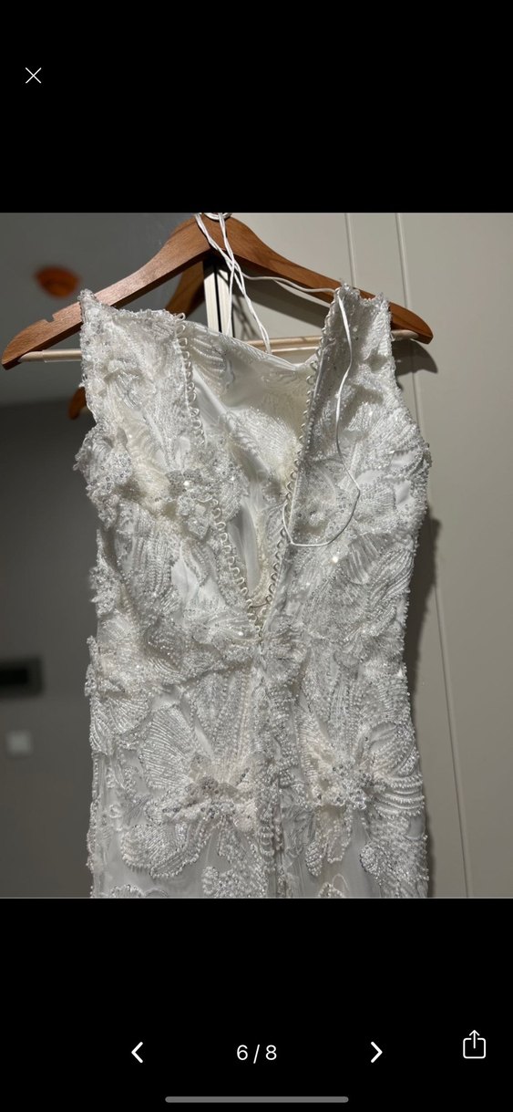 Dantel işlemeli özel dikim gelinlik - Görsel 4