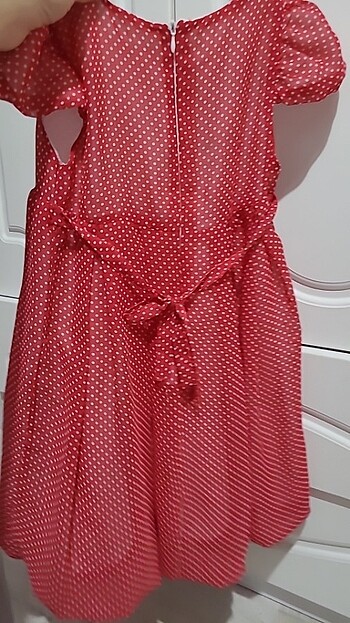 5 Yaş Beden kırmızı Renk Şifon elbise 