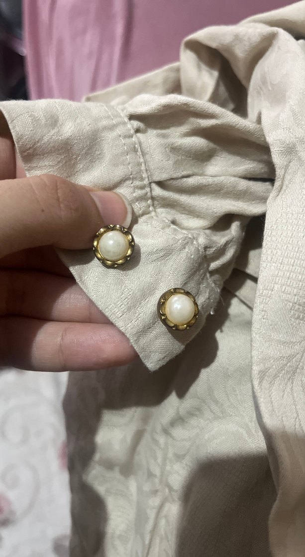 Bej Yüksek Yakalı Uzun Elbise - Görsel 3