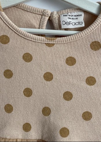 Uzun Kollu Puantiyeli Kız Elbisesi - Görsel 3