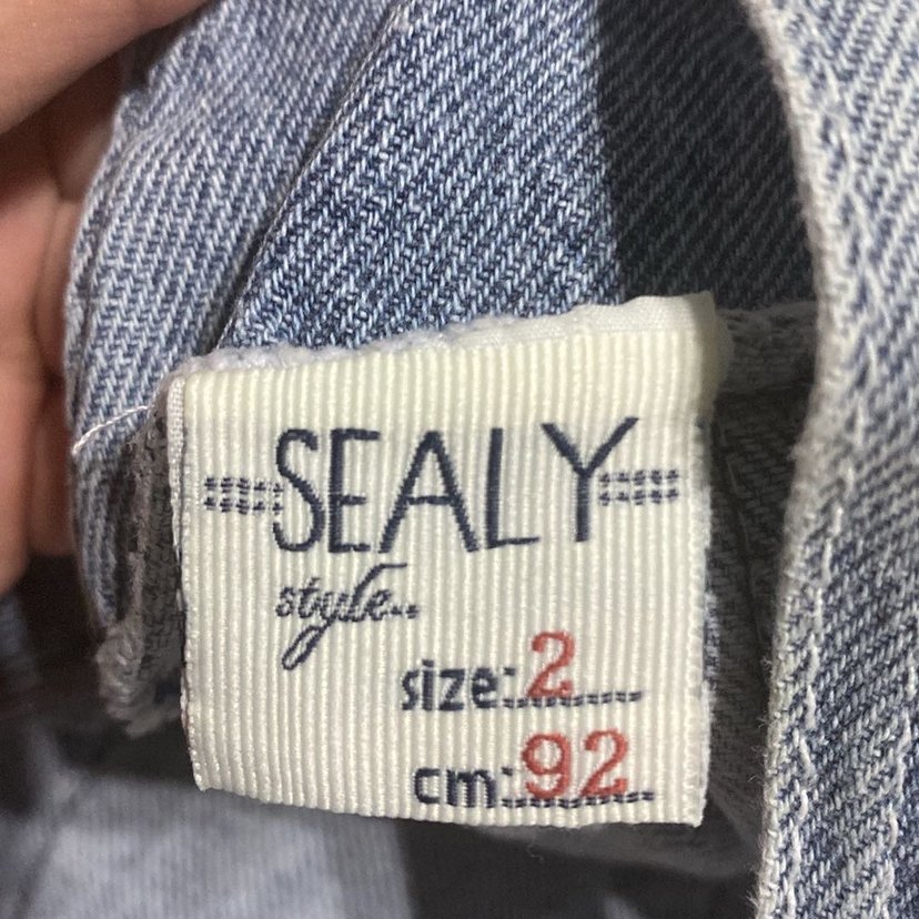 Nakışlı Kot Kız Elbisesi, Askılı, Gevşek Kesim - Görsel 4