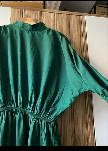 38 Beden yeşil Renk Kefta desing kumaş elbise 