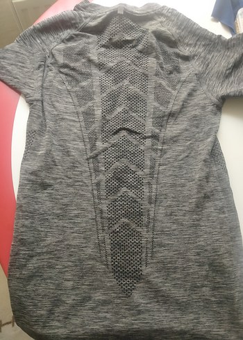 Likralı Gri Kadın Spor Tişörtü - Görsel 5