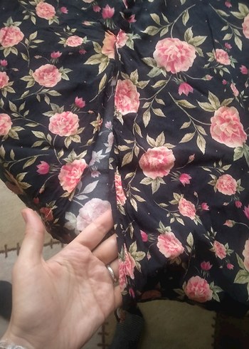 Düğmeli Pembe Çiçekli Uzun Etek Zara - Görsel 4