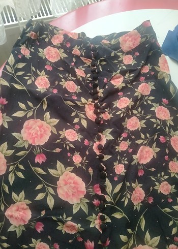 Düğmeli Pembe Çiçekli Uzun Etek Zara - Görsel 2