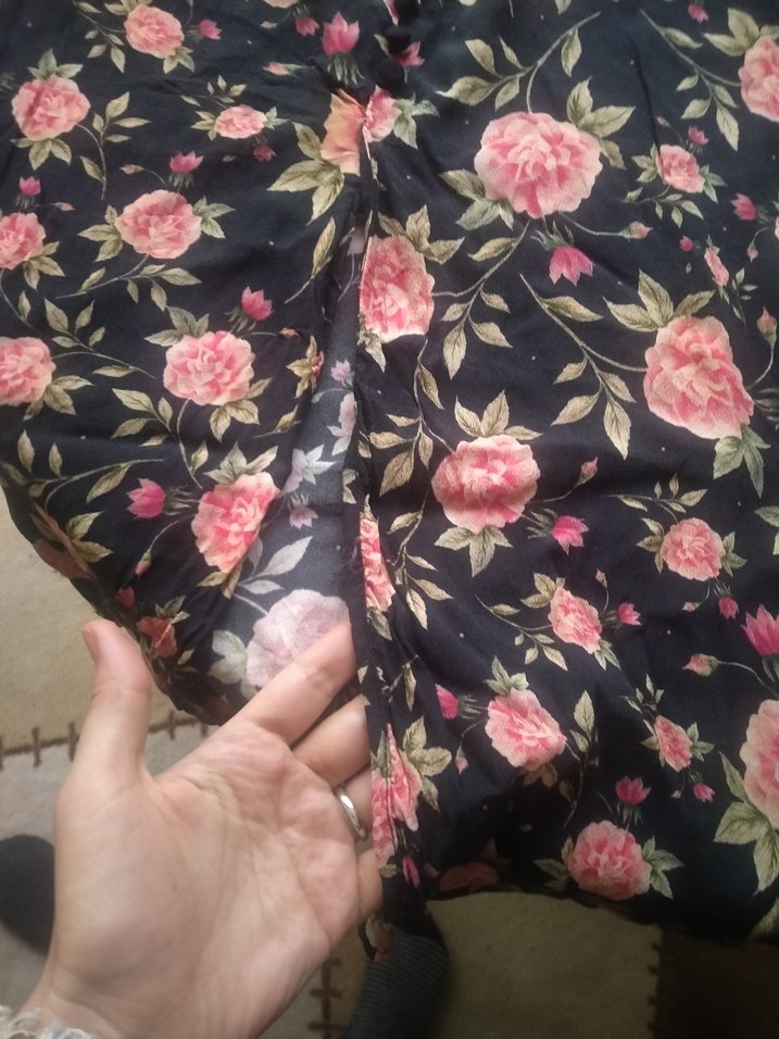 Düğmeli Pembe Çiçekli Uzun Etek Zara - Görsel 4