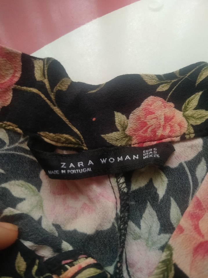 Düğmeli Pembe Çiçekli Uzun Etek Zara - Görsel 3