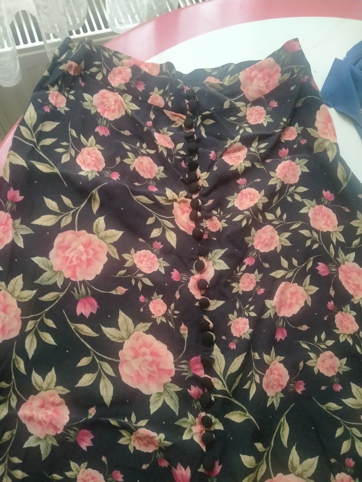 Düğmeli Pembe Çiçekli Uzun Etek Zara - Görsel 2