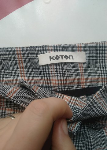 Gri Desenli Kumaş Kadın Pantolon - Görsel 3