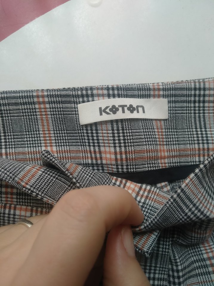 Gri Desenli Kumaş Kadın Pantolon - Görsel 3