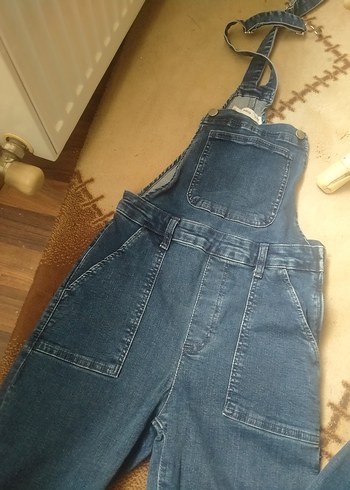 Kadın Lacivert Kemerli Denim Tulum Mango - Görsel 5