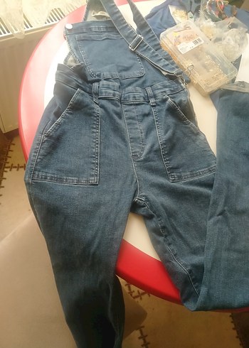 Kadın Lacivert Kemerli Denim Tulum Mango - Görsel 2