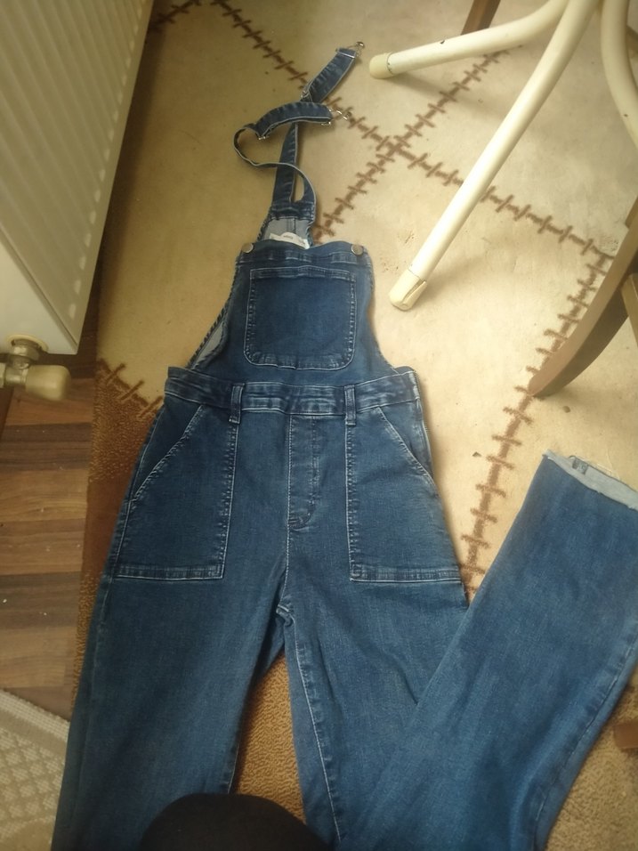 Kadın Lacivert Kemerli Denim Tulum Mango - Görsel 3
