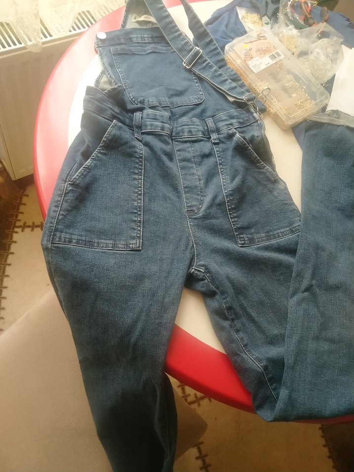 Kadın Lacivert Kemerli Denim Tulum Mango - Görsel 2